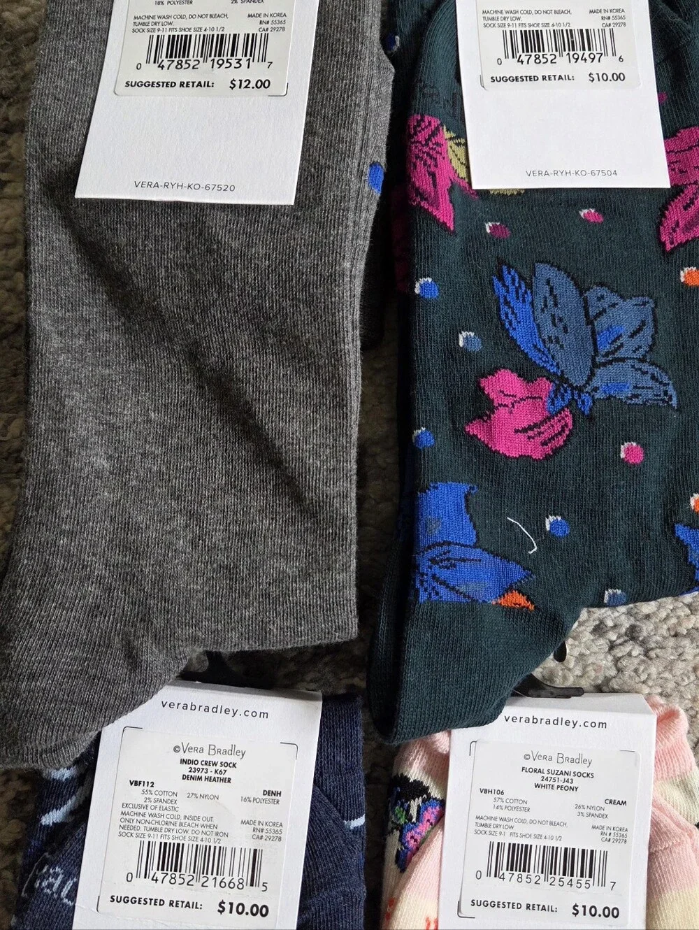 NWT Vera Bradley Women's Socks